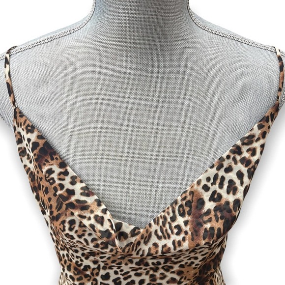 Leopard Print Women's Cowl Neck Blouse - Picture 2 of 7
